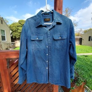 Eddie Bauer Men's button up long sleeve shirt. Vintage. Made in USA.